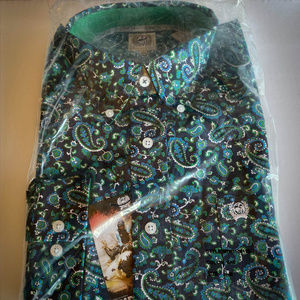 NWT Men's Cinch Dress Shirts M NWT Navy Paisley